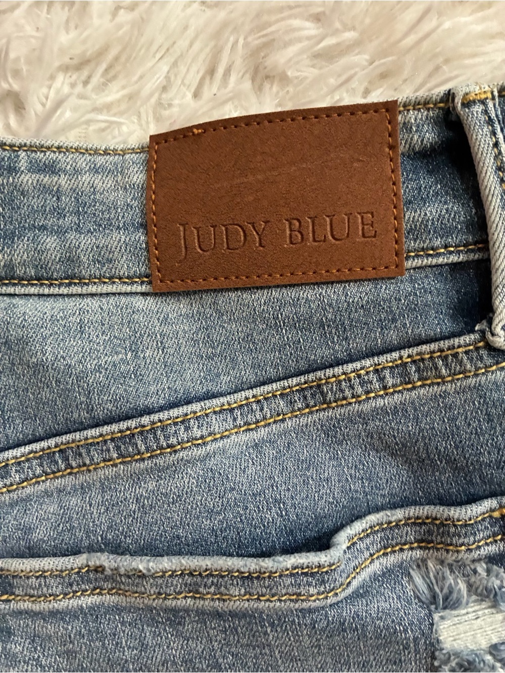 NEW Judy Blue High Rise Waisted Y2K Distressed Hem Bermuda Denim Shorts Plus 2XL - Picture 9 of 10